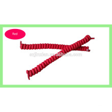 Spiral no tie red shoelace/elastic no tie curly shoelace